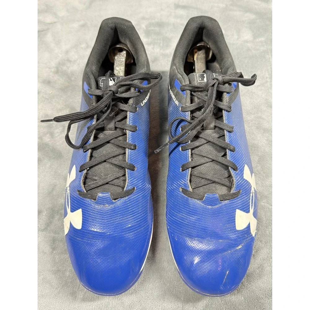 Under‎ Armour Molded Cleats Shoes Mens Size 9 Blue Black Baseball 1297317-001